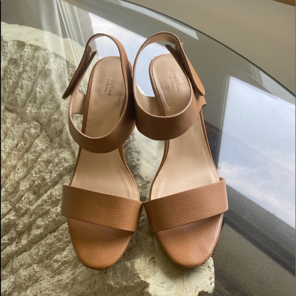 Vera Wang Velcro Block Heel Sandals